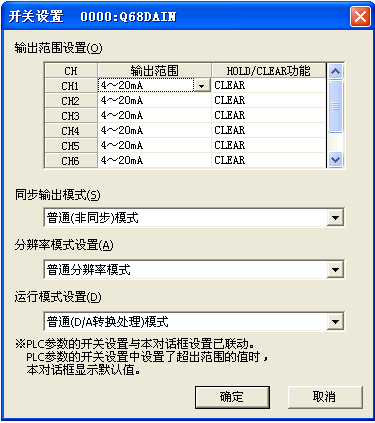 Q68DAIN開關(guān)設(shè)置 Q68DAIN開關(guān)設(shè)置