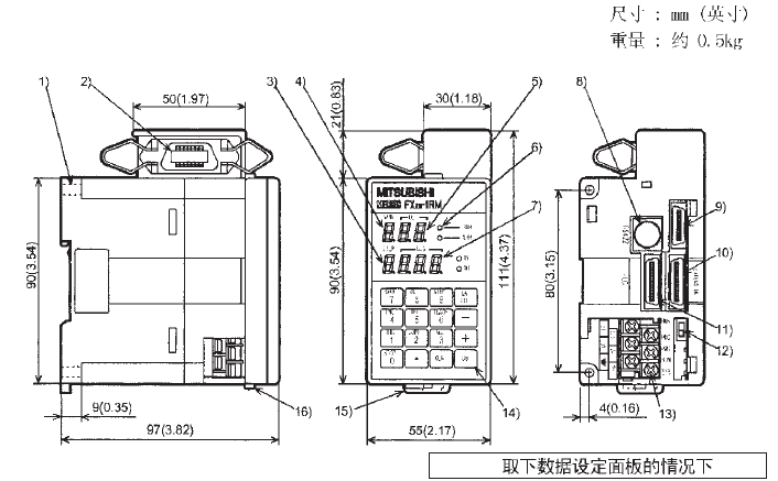 FX2N-1RM-E-SET尺寸說(shuō)明 FX2N-1RM-E-SET尺寸說(shuō)明